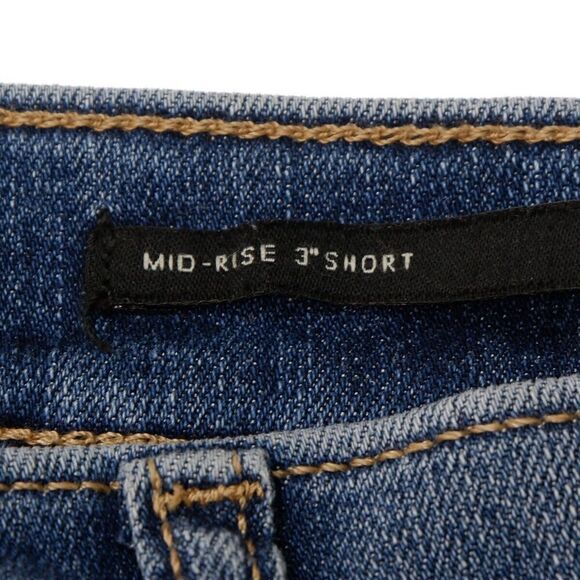 Banana Republic Mid Rise Shorts Size 28 Womens Blue Denim Stretch Measures W30 - Picture 5 of 9